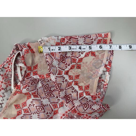 Express Women Sheer Aztec Button Front Maxi Dress Size M Coachella Festival Boho - Picture 11 of 16